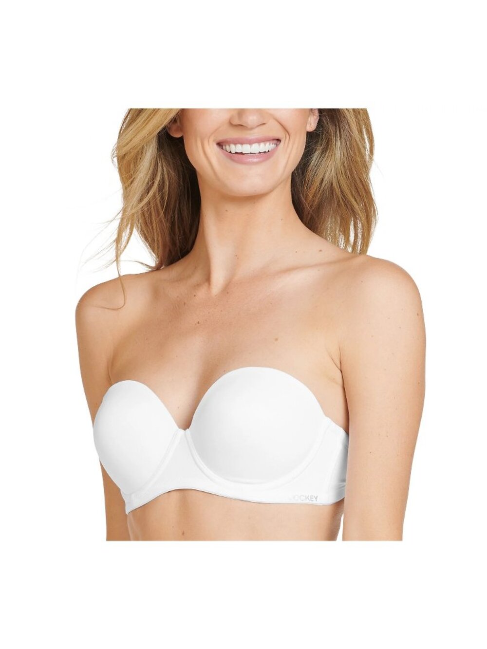 Jockey Bra Size 40D Multiway Strapless White Intimate Nylon Blend Minimalist NEW